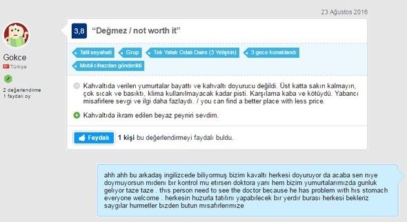 Marmaris'teki otelden müşterilere ilginç yanıtlar
