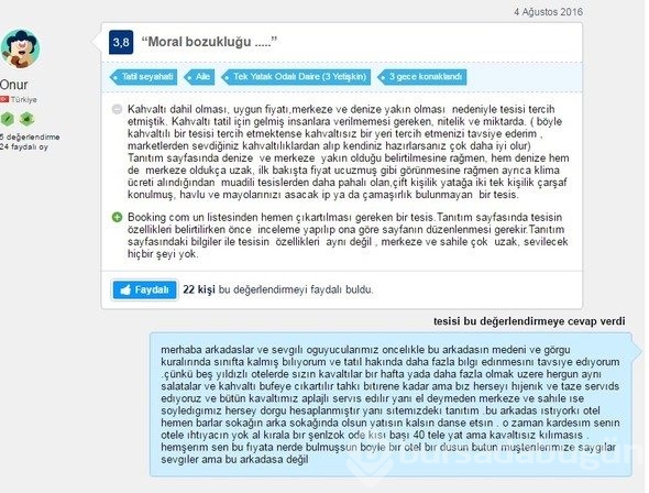 Marmaris'teki otelden müşterilere ilginç yanıtlar
