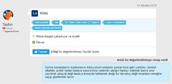 Marmaris'teki otelden müşterilere ilginç yanıtlar
