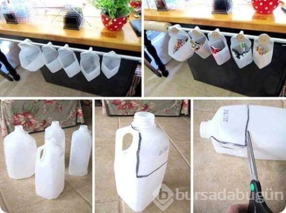 Tamamı kesik şişelerle yapıldı