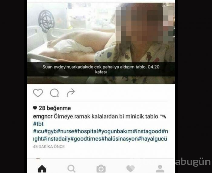 Hemşireden skandal paylaşım