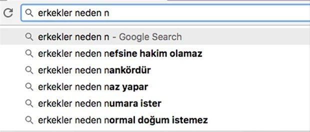 Google'a erkeklerle ilgili sorulan sorular