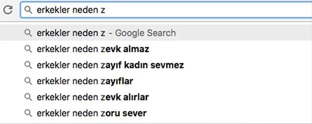 Google'a erkeklerle ilgili sorulan sorular