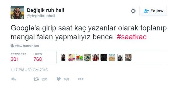 Saat kaç tweet'leri sosyal medyayı salladı