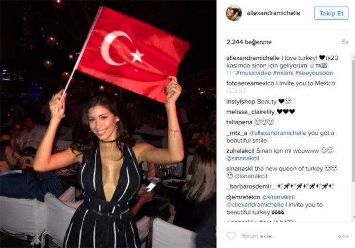 Alexandra Rodriguez, Sinan Akçıl için Türkiye'ye geliyor