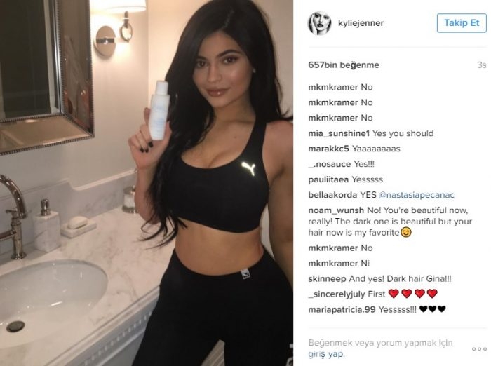 Kylie Jenner, koyu saçlarını özledi