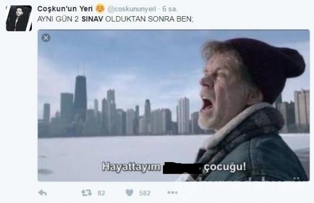 Komik sınav haftası tweet'leri