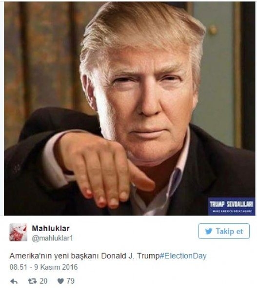 Donald Trump'ın Başkan seçilmesine mizah dolu tepkiler