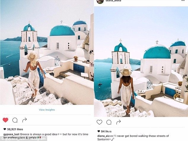 Instagram fotoğraflarını ayrıntısına kadar taklit eden kadın