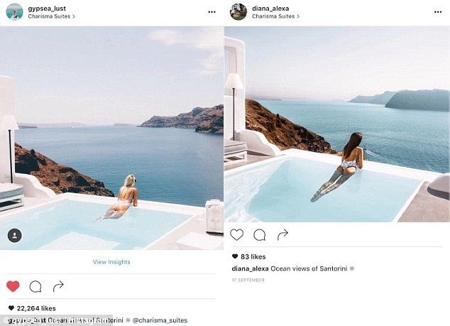 Instagram fotoğraflarını ayrıntısına kadar taklit eden kadın