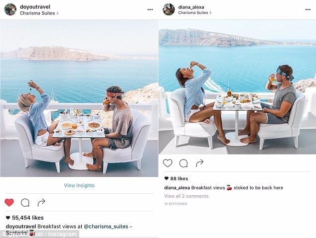 Instagram fotoğraflarını ayrıntısına kadar taklit eden kadın