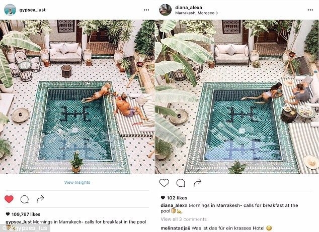 Instagram fotoğraflarını ayrıntısına kadar taklit eden kadın