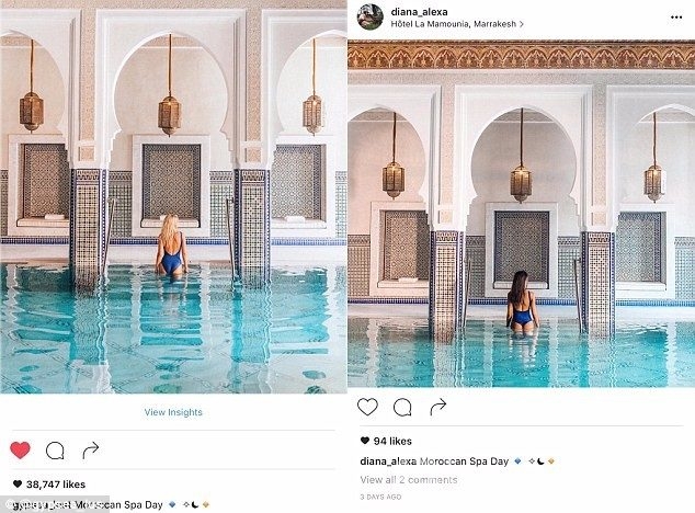 Instagram fotoğraflarını ayrıntısına kadar taklit eden kadın