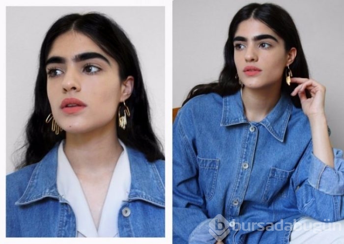 Genç modelin kaşlarına büyük ilgi