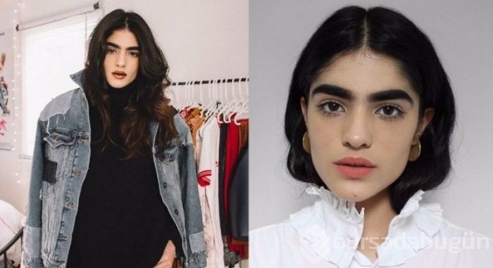 Genç modelin kaşlarına büyük ilgi