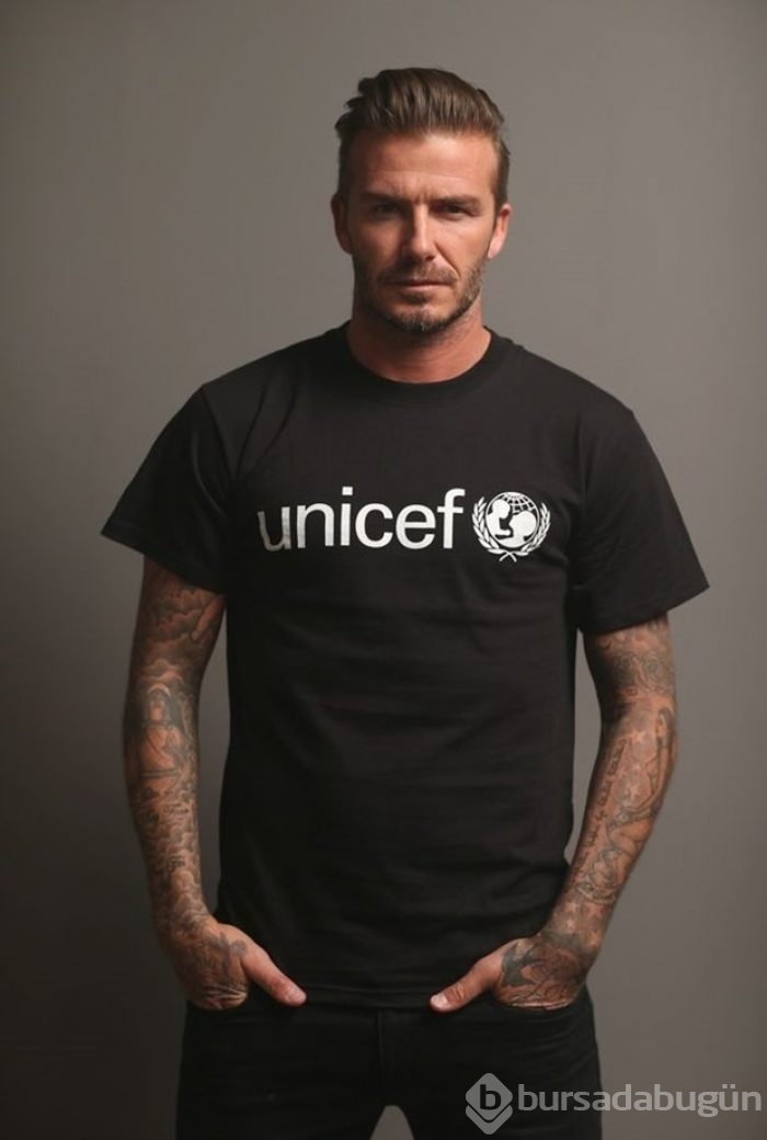 David Beckham'dan UNICEF için dövmeli klip