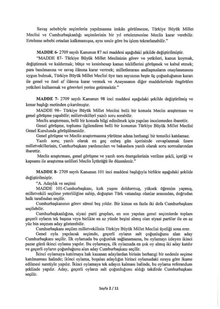 İşte 21 maddelik Yeni Anayasa teklifi