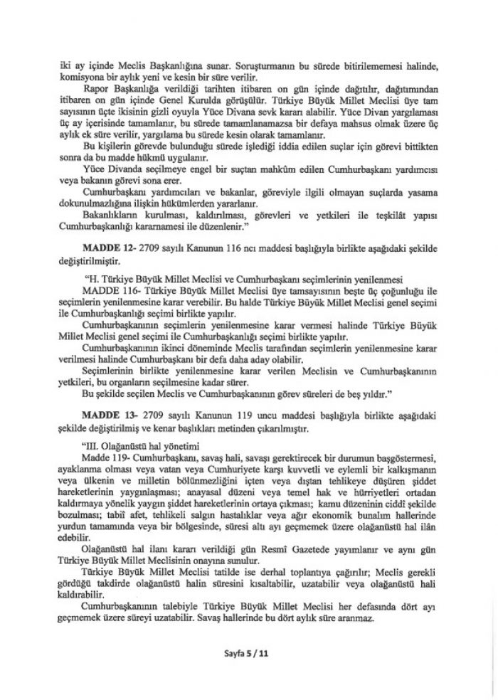 İşte 21 maddelik Yeni Anayasa teklifi