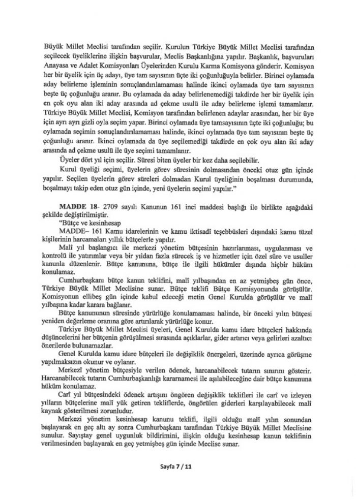 İşte 21 maddelik Yeni Anayasa teklifi