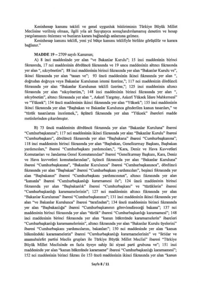 İşte 21 maddelik Yeni Anayasa teklifi