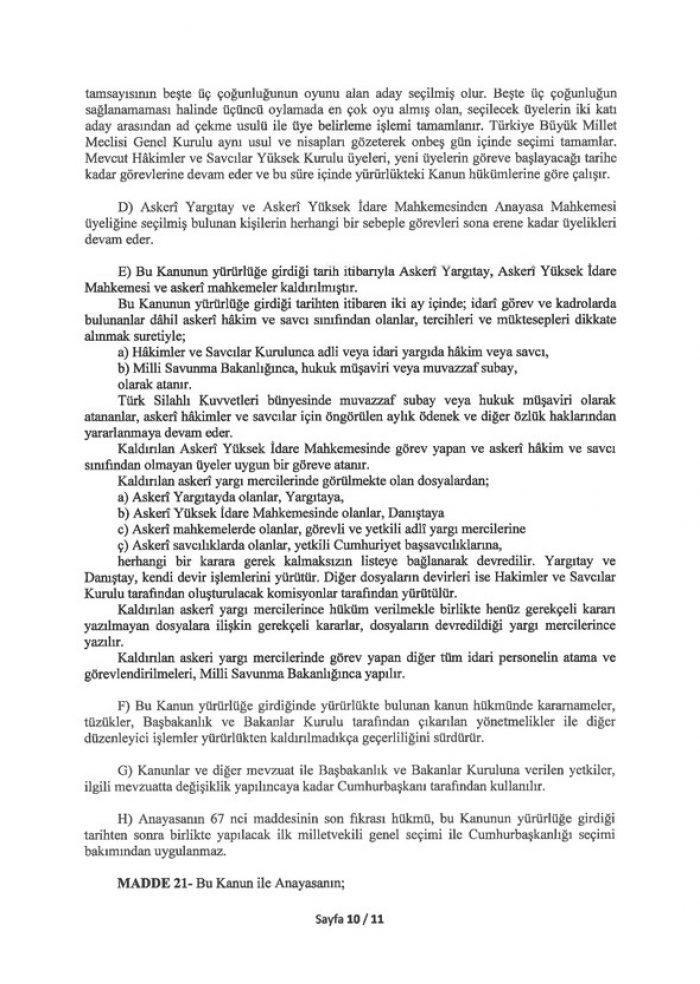 İşte 21 maddelik Yeni Anayasa teklifi