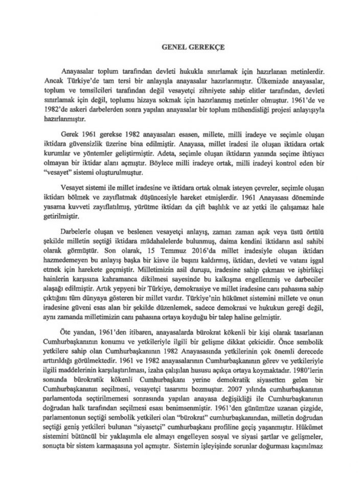İşte 21 maddelik Yeni Anayasa teklifi