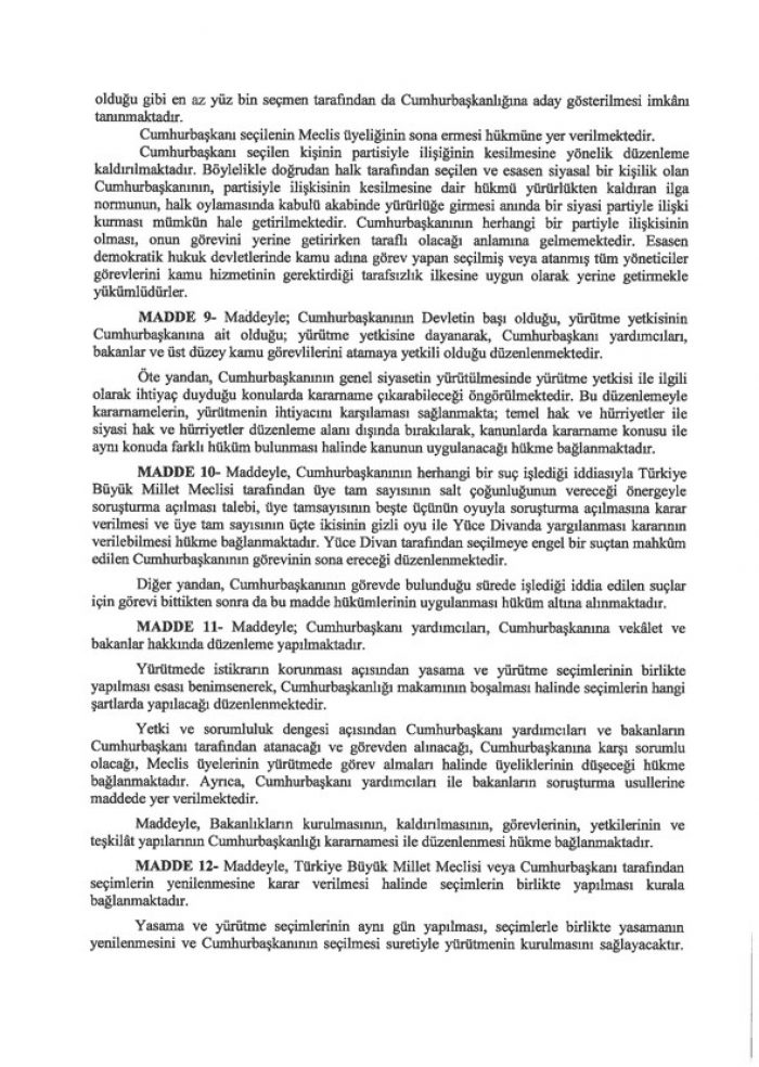 İşte 21 maddelik Yeni Anayasa teklifi