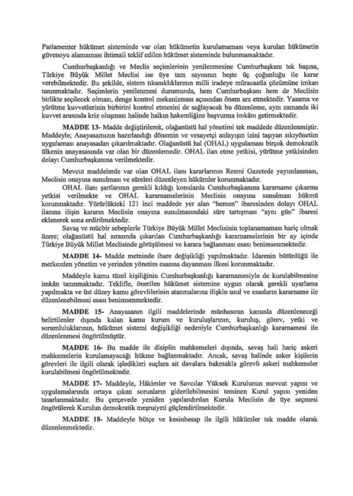 İşte 21 maddelik Yeni Anayasa teklifi