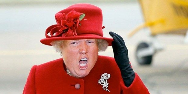 Donald Trump İngiltere Kraliçesi Elizabeth'e dönüştü