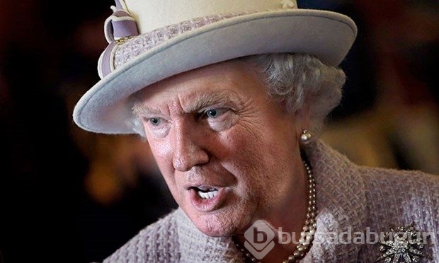 Donald Trump İngiltere Kraliçesi Elizabeth'e dönüştü