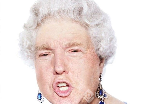 Donald Trump İngiltere Kraliçesi Elizabeth'e dönüştü