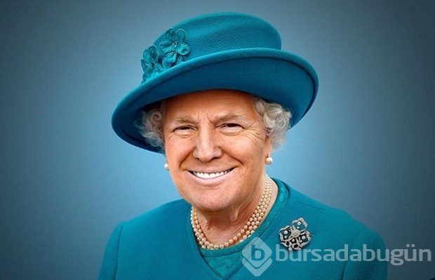 Donald Trump İngiltere Kraliçesi Elizabeth'e dönüştü