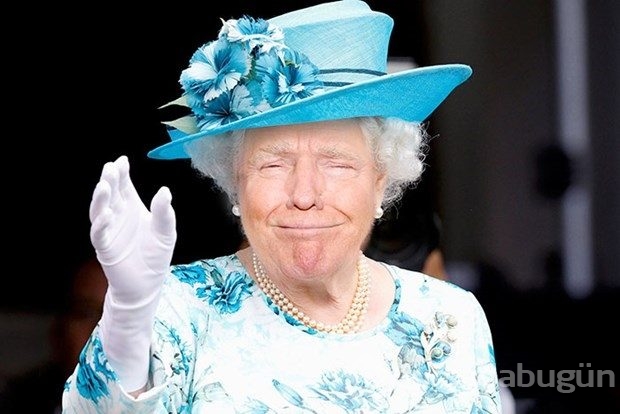 Donald Trump İngiltere Kraliçesi Elizabeth'e dönüştü