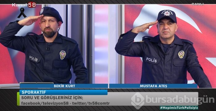 Spor programını polis üniformalarıyla sundular