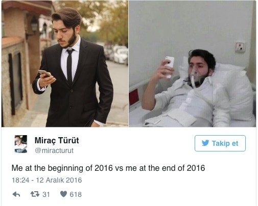 Twitter'da 2016 akımı zorluk böyle anlatıldı