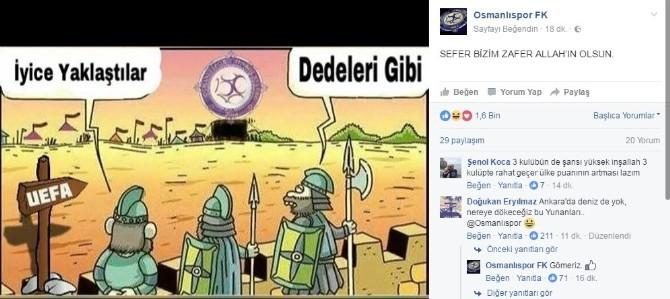 Osmanlıspor Yunanistan ekibiyle eşleşince Twitter