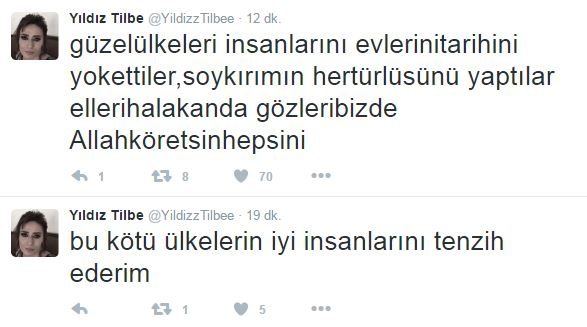 Yıldız Tilbe'den olay Halep tweeti