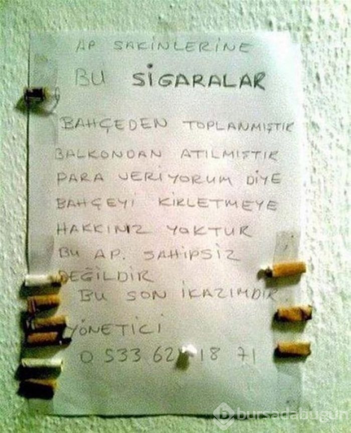 Apartmana asılan komik yazılar