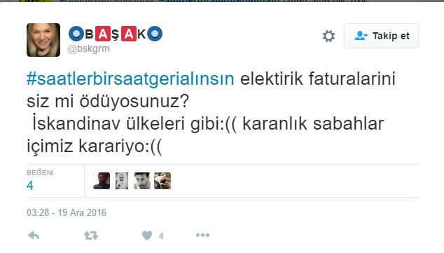 Twitter'da saat tepkisi