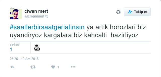 Twitter'da saat tepkisi