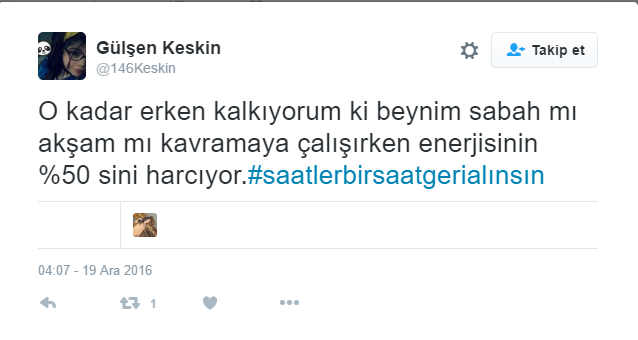 Twitter'da saat tepkisi