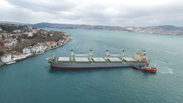 Boğazdaki tehlikeye kuş bakışı