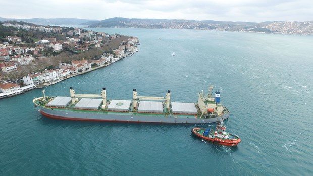 Boğazdaki tehlikeye kuş bakışı