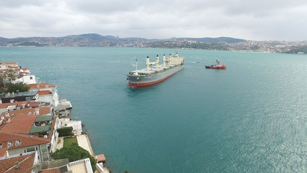 Boğazdaki tehlikeye kuş bakışı