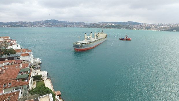 Boğazdaki tehlikeye kuş bakışı