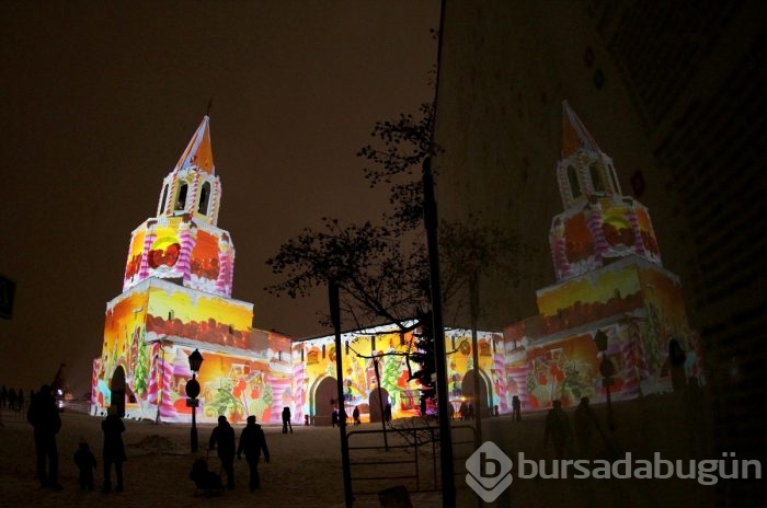 Kremlin'de nefes kesen 3D ışık şovu