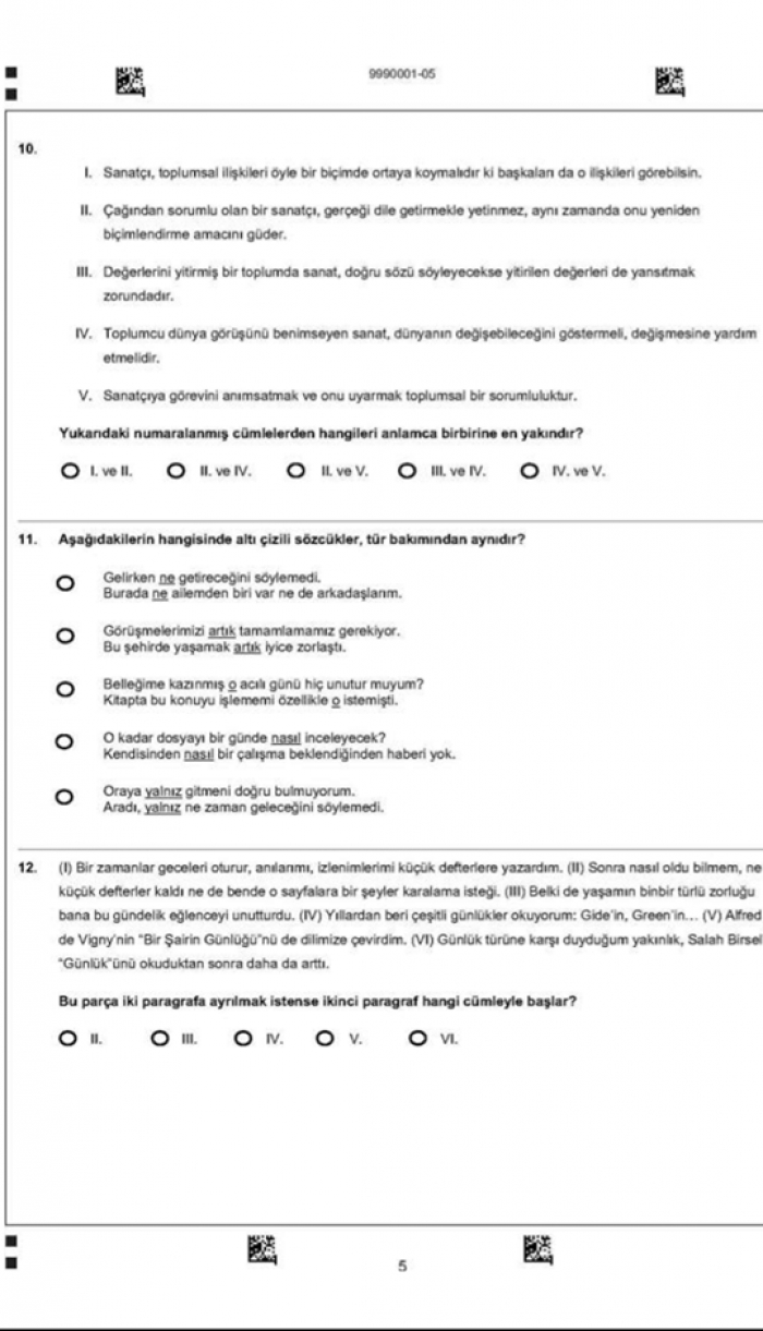 LYS açık uçlu soru örnekleri