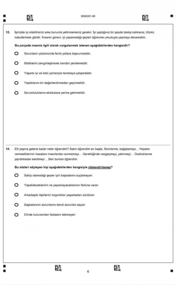 LYS açık uçlu soru örnekleri