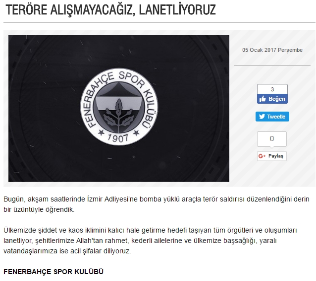 Spor camiasıdan teröre ortak tepki!