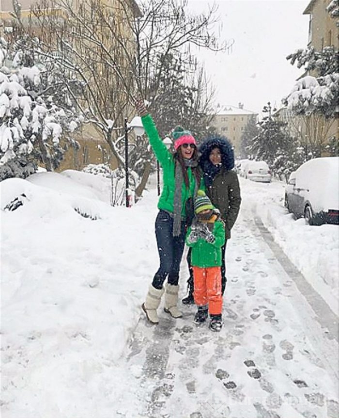 Ünlülerin kar coşkusu